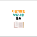 자동차보험 보장 추천 | 주요 보장 설정 및 필수 특약!